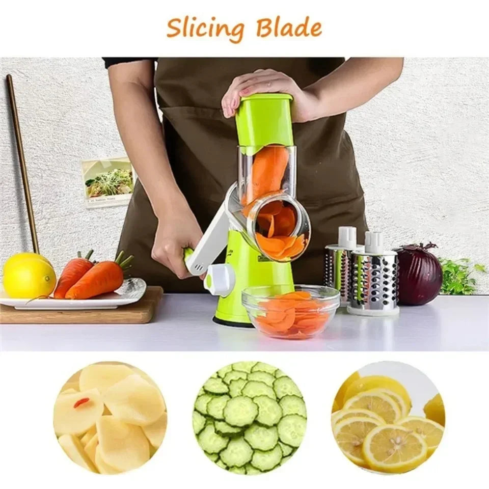 3 Sharp Drums Multifunctional Manual Food Slicer