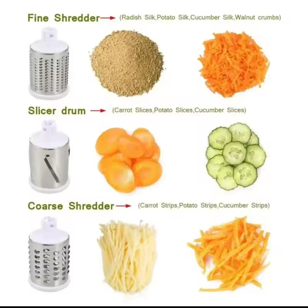3 Sharp Drums Multifunctional Manual Food Slicer