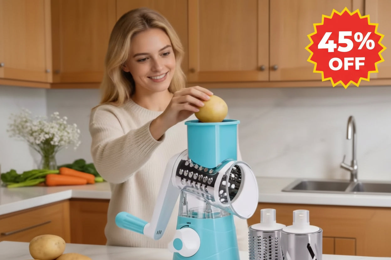 3 Sharp Drums Multifunctional Manual Food Slicer